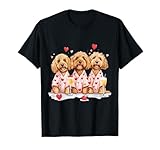 Valentine Golden Doodle Puppy Dogs Love Pink Heart