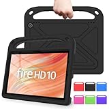 Doo Fi-re HD 10 ケース 2023年型 第13世代 Fi-re HD 10 Plus カバー Fi-re HD 10 Plus/HD 10 2023 タブレットケース 子供用 軽量 無毒 EVAエコ素材 衝撃吸収ケース Fi-re HD 10 ポータブル式 カバー スタンド機能 ハンドル付き 耐衝撃 傷つけ防止 全面保護 片手持ち（ブラック）
