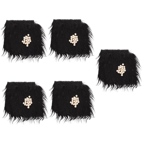Kit tissu faux et boules bois noirs pour créer vos gnomes artisanaux uniques