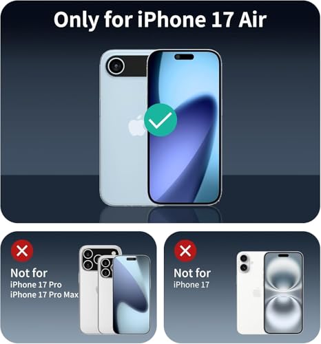 Image of Military-Grade Tempered Glass Screen Protector Compatible for iPhone 17 Air with Edge to Edge Coverage - Case Friendly, Anti-scratch and Bubble free installation kit (6.5 Inches)