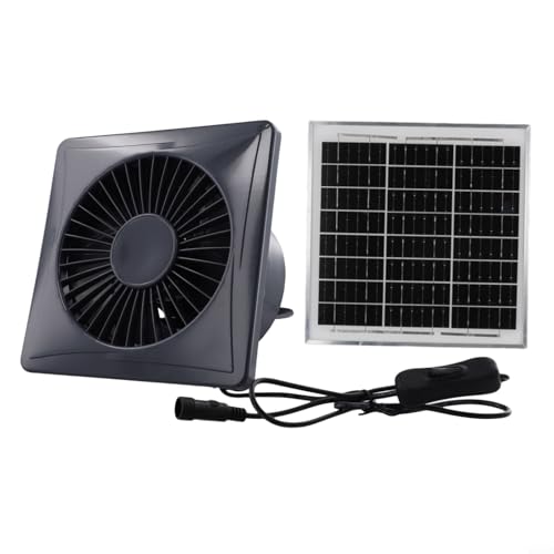 Eawfgtuw Ventilador de ventilación solar de 12 V con soplador de aire de escape y válvula de retención, motor de cobre puro de alta velocidad, marco ABS resistente al fuego, aprovechamiento del sol (6