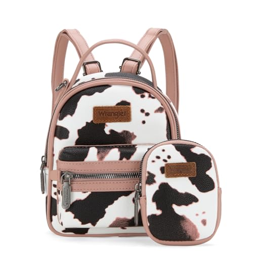 Image of Montana West Wrangler Mini Backpack Cute Cow Print Backpack Purse for Girls and Women, Pink WG133-8600PK