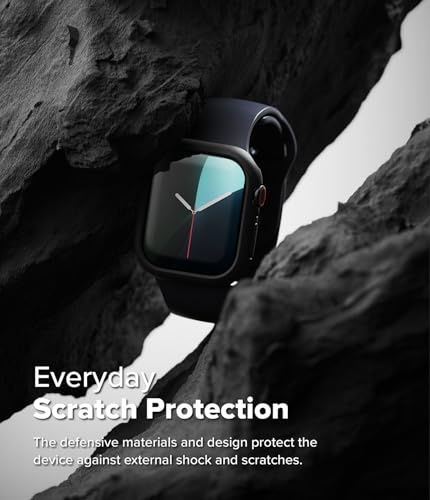 Image of Ringke Slim Case Compatible with Apple Watch 11 /10 42mm [Frame Only] Sturdy Solid Transparent Anti-Yellowing Scratch Resistant Hard PC Thin Cover - Clear & Matte Black [2 Pack]