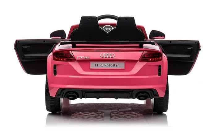 FINOOS Kinder elektroauto Audi TTRS 12V Elektroauto für Kinder, mit Fernbedienung 2,4GHz, Akku: 12V, 4,5Ah, 2 x Motor 30 Watt (Rosa)