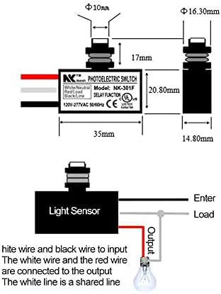 Zerodis 120-277V Dusk to Dawn Sensor Photoelectric Switch Light Photocell Sensor Lighting Switch