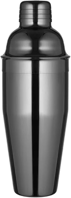 Etens Black Cocktail Shaker, Gunmetal 24 oz Martini Shaker Bar Shaker with Built in Strainer for Bartending - Stainless Steel 700ml Bartender Shaker Metal Margarita Mixer for Mixed Drinks