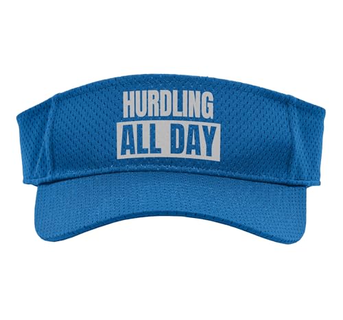 All Day Hurdle Run Funny Hür Sport Sun Visor, Adult, One Size, Royal Blue