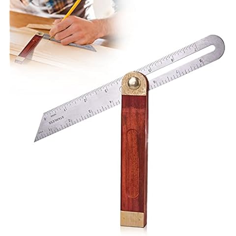 Anschlagwinkel 200 mm: Multi Winkelschmiege Verstellbarer - Winkelmesser T-Schmiege 230mm, Schmiege Winkelmesser Holz mit Metall Cover