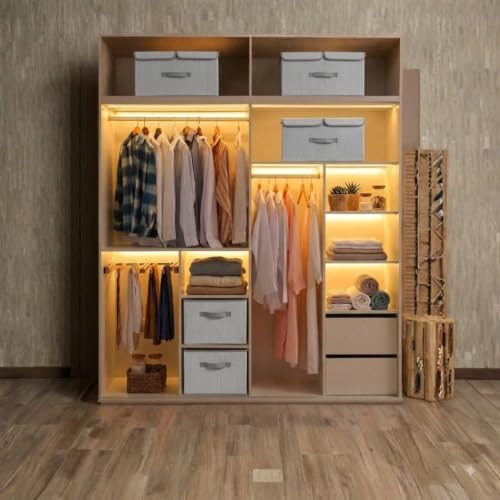 Image of Kian Foldable Storage Box And Organiser Wardrobe Cloth Organizer For Storage Box Closet Basket Bin Organiser for Books, Toys, Other Supplies With Lid (Pack of 1) (lining)