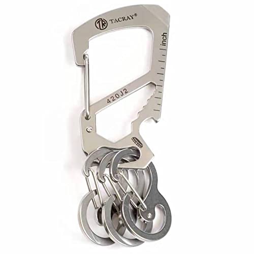 Tacray Carabiner Keychain Clip, Anti-Lost Key Holder And Quick Release Backpack Clasps/Hook With Multitool, Comes With 3Pcs Extra Carabiner Mini Key Holders #TOP11
