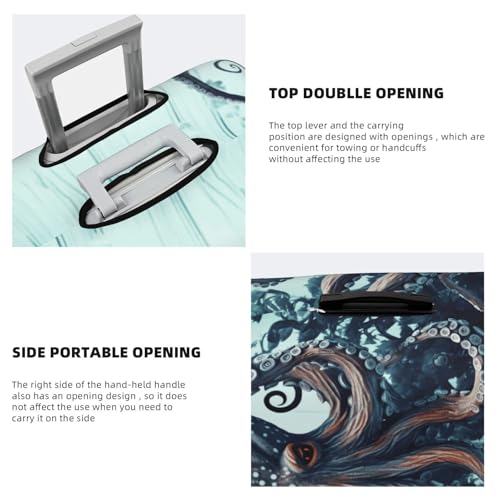 Elastic Travel Luggage Cover for Suitcase Tsa Approved Stretch Scratch-Resistant Suitcase Protector Cover Washable Cool Octopus Baggage Covers Fits 18-32 Inch Luggage Case4