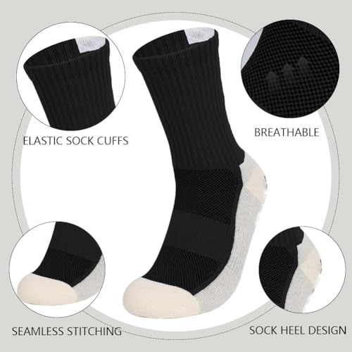 8 Pairs Kids Grip Soccer Socks Non-Slip Grip Pads for Football Sports Socks with Grips for 6-12 Years Old2