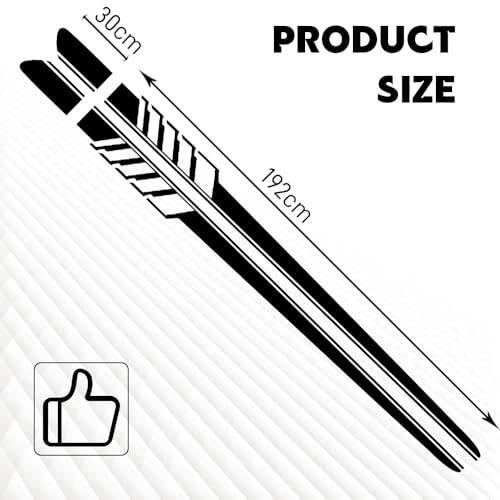 Image of 2PCS Car Side Skirt Decals, Auto Body Large Stickers, Waterproof PVC Racing Long Stripes Personalized Stickers, Car Stripe Stickers Decor Racing Accessories for Cars Trucks SUVs (Black)