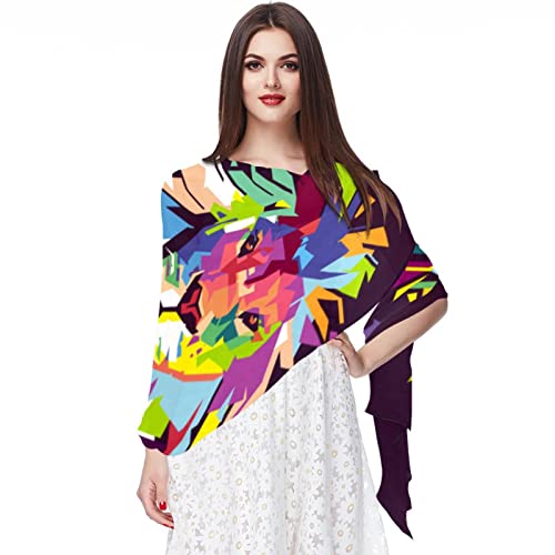 Foulard mousseline de soie femme long style hijab vintage imprimé nuages