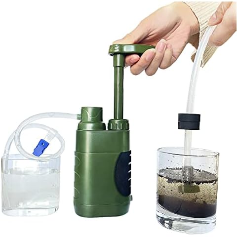 HEZHU Outdoor Wasserfilter, Tragbarer Camping Wasser Filter Trinkwasserfilter Entfernt 0,01 Mikron Dickes Virus Schwermetall Cover