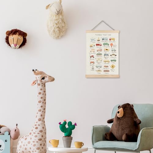 Supwhd Classroom Wall Decor, Vehicle Alphabet Wall Art Poster, Alphabet ABC Educational Poster Wall Art for Toddler Kids Room Playroom Classroom Preschool Decor, 12x16