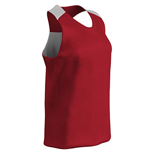 Chasuble de lacrosse réversible rouge et blanc taille XL pour femme en polyester confortable