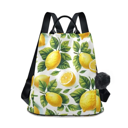 Sac à dos en cuir aquarelle jaune citron finitions haut de gamme et antivol