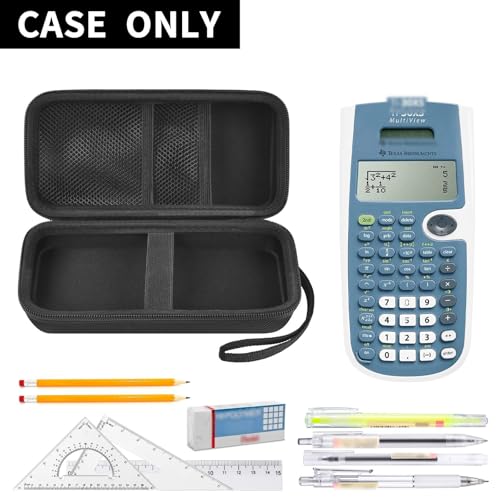 Case Compatible with Texas Instruments TI-30XS for MultiView Scientific Calculator, Storage Holder Carrying Organizer Bag with Mesh Pocket for Pens, Pencil, Batteries and Accessories (Box Only) -Black