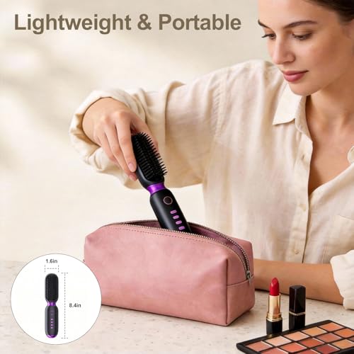 Cepillo alisador eléctrico portátil Nizzarra morado miniatura 2