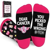ZAGKOO Breast Cancer Gifts for Women, Survivors - Chemo Care Gifts for Patients - Breast Cancer Awareness You Picked The Wrong People Socks - Comfort Gift Ideas