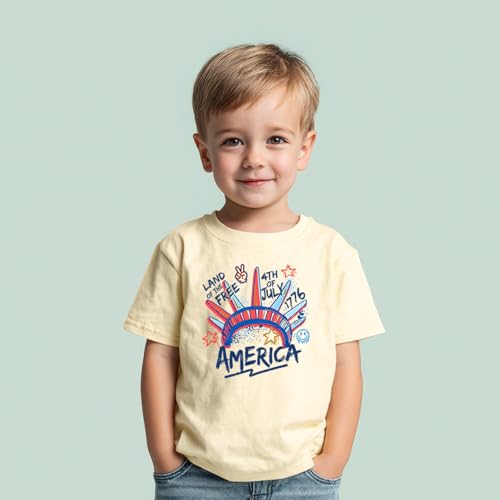 Image of Boys Constitution Day 250 Anniversary USA Shirt Independence Shirt 3-8T | for Kids Boys Girls Toddlers 3T-8T, 4th of July Dinos Flag Patriotic Tee, Independence Day