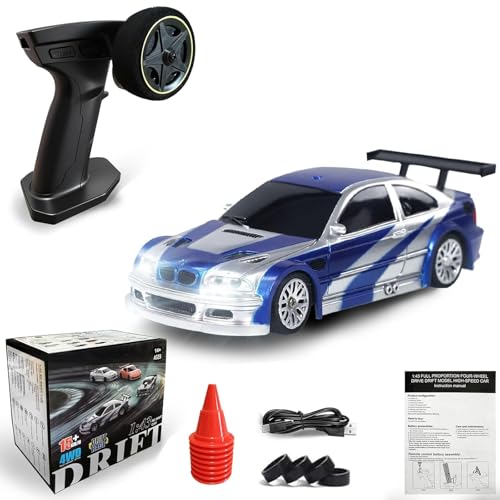 Image of 1 /43 Mini RC Drift Car with Gyroscope, 2.4GHz 4WD Full Proportional High Speed Micro Hobby RC Cars with Lights Racing Tires, Fast Small Remote Control Car, Toy Model Gift for Adults Kids Boys Girls