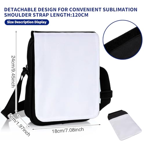 2 Pcs Sublimation Bags Blanks,DIY Crossbody Shoulder Bag with Adjustable Strap,Personalized Sublimation Purse for Father's Day,Birthday Gifts & Travel2
