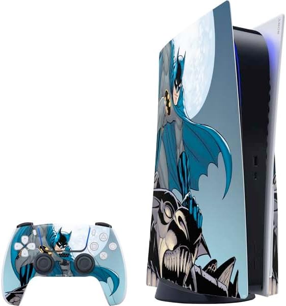 Skinit Decal Gaming Skin Compatible with PS5 Bundle - Officially Licensed DC Comics Batman Chest Comic Art Design