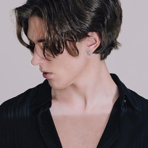 CUOKA MIRACLE Hoop Earrings for Women Opal Hoop Earrings Hinged Huggie Earrings 925 Sterling Silver Hypoallergenic Earrings for Sensitive Ears Simulated Opal Colorful Jewelry Birthday Christmas Gift4