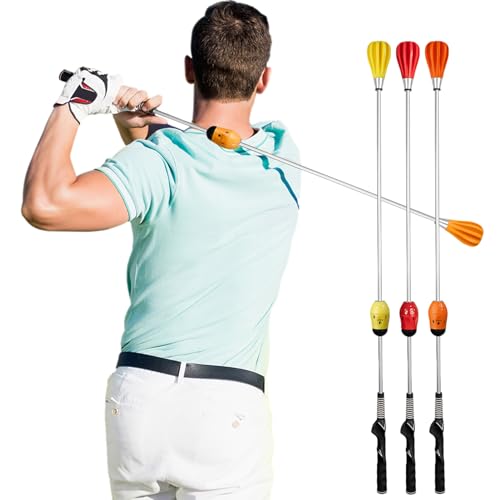 CAITON Golf Swing Trainer with Adjustable Magnetic Resistance, Lightweight and Comfortable Handle for Practice (Orange, 43.7IN)