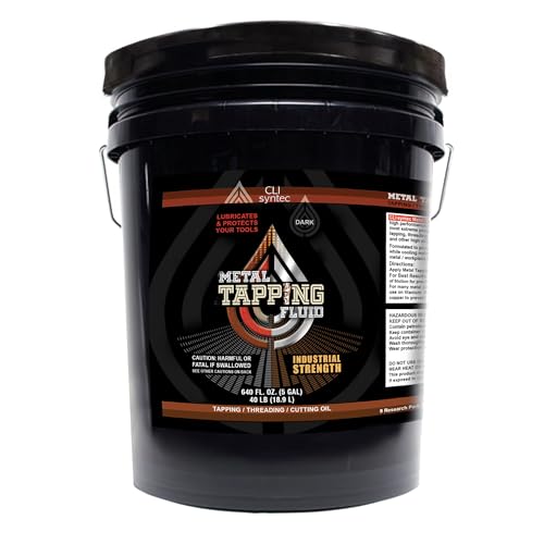 Image of Premium Metal Tapping Fluid, Cutting Oil - 640 FL. OZ. (5 Gallons) for Drilling, Threading and Cutting, Dark Formula, Industrial Strength, Made in The USA