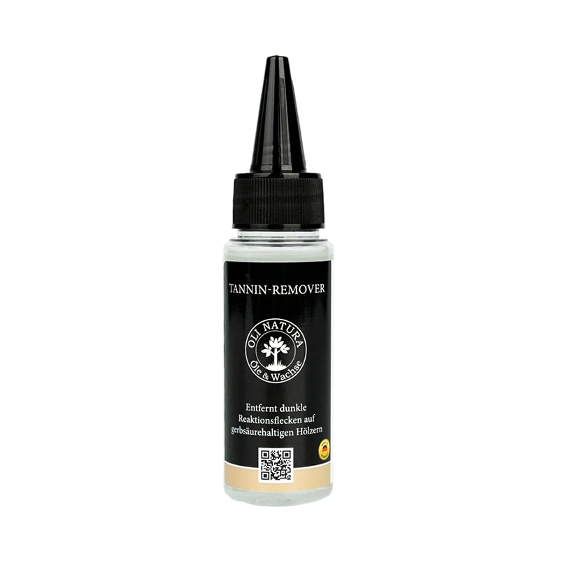 OLI-NATURA Tannin-Remover 50 ml - Oxalsäurebasierter Gerbsäure-Fleckenentferner für Innen- und Außenbereich, Geeignet für Eiche und Andere Gerbsäurehaltige Hölzer