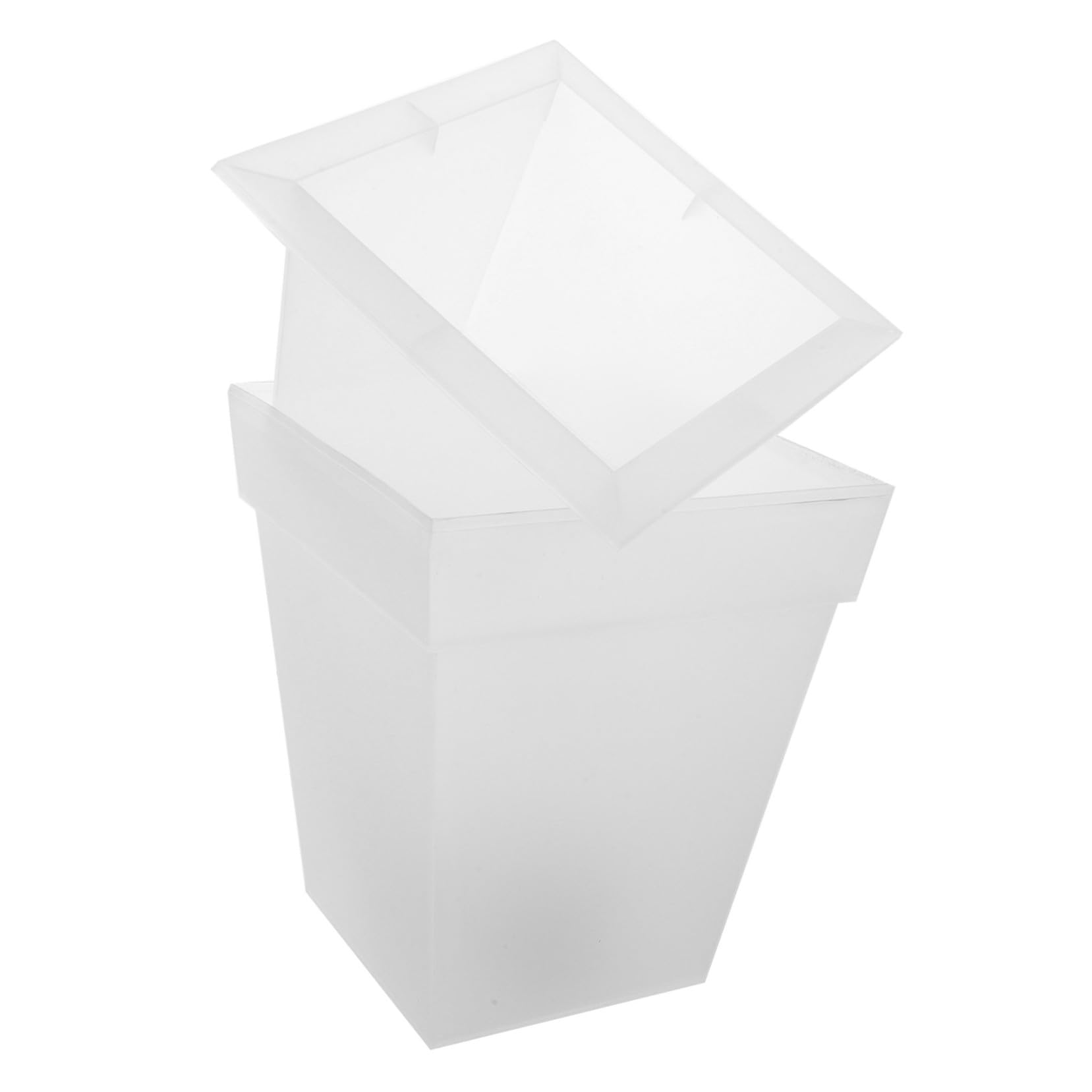 Baluue Vaso Quadrato Luminoso Luce Solare, Plastico 4 Led, Decorazione per Feste All'aperto e Aree Verdi, Luce Bianca Soffusa