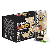 Optislim Shake2Go Ready-to-Drink Protein Shake, 30g Collagen Protein, Low Sugar, 19 Vitamins & Minerals, Healthy Energy Meal Replacement Sports Nutrition Drink (Pack of 10, Vanilla)