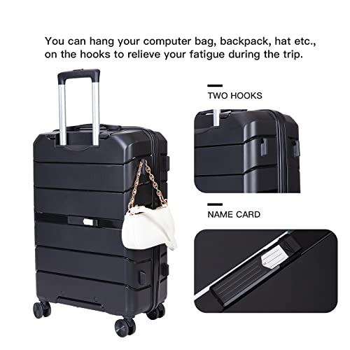 Luggage,Carry on Luggage Set,3 Piece Luggage Set Lightweight Hardside Suitcases 20", 24", 28" Durable PC+ABS Hard Shell, Double Spinner Wheels, TSA Lock Ideal for Travel 5-7 Days Home delivery (1)4
