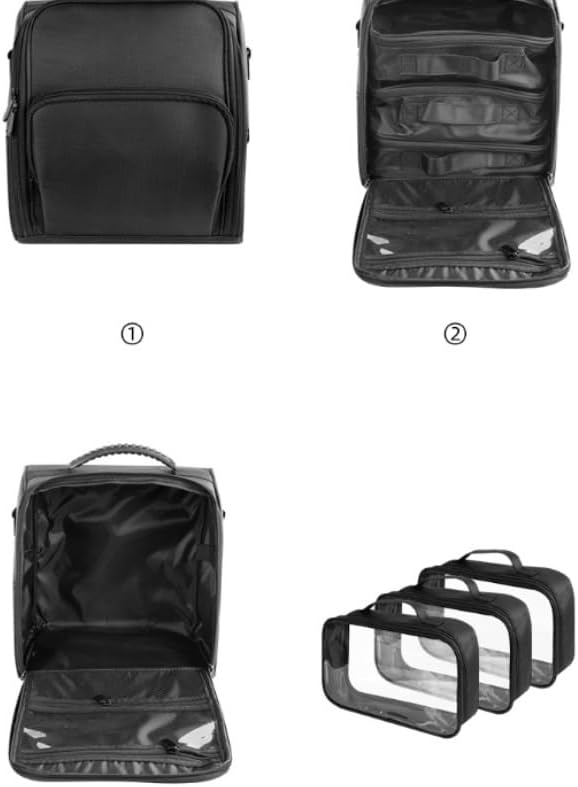 HBJWOV Handheld Cosmetic Bag Oxford Cloth Waterproof Wash Makeup Artist Travel Storage(D) image 5