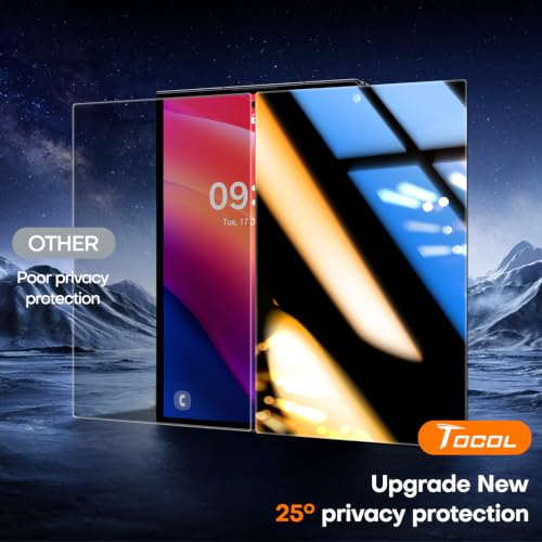 Image of TOCOL for Samsung Galaxy Z Fold 8 Privacy Screen Protector | Easy Installation, 25 Anti Spy, Data Protection, 9H+ Tempered Glass, 8FT Military Grade Shatterproof, Anti-Scratch, 2 Pack
