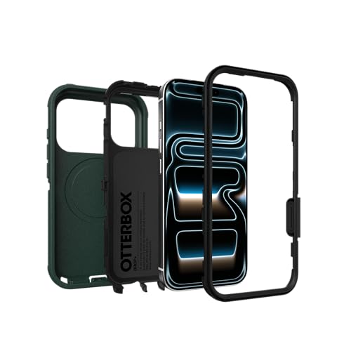 Image of OtterBox iPhone 17 Pro (Only) - Defender Series Case - Roasted Cashew Mist (Green & Black) - Snaps on MagSafe - Tough - Rugged & Durable