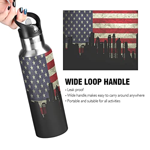 Mnsruu Arte USA America Bandiera Borraccia Termica...