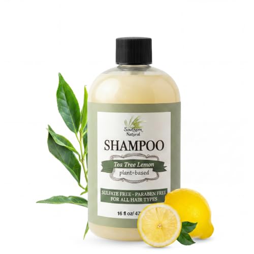 Image of Southern Natural Tea Tree Lemon Sulfate Free Shampoo 16 oz Daily Use | Dry Scalp, Oily Hair, Clarifying, Paraben Free, Gentle, Men, Women, Vegan, Clean Formula, Silicone Free, Hydrating