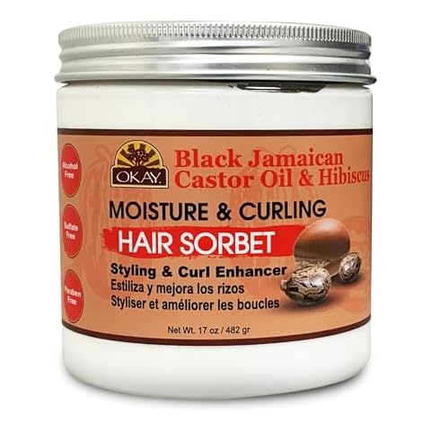 OKAY BLACK JAMIACAN CASTOR OIL MOISTURE and CURLING HAIR SORBET 17.oz / 482 gr. Cover