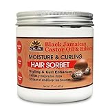 OKAY Black Jamaican Castor Oil & Hibiscus Moisture & Curling Sorbet - Castor Oil Hair Pomade for Men & Women, Moisturize Dry Scalp with Natural Aloe, Hair Food for Curls & Waves - 17 oz (Pack of 1)