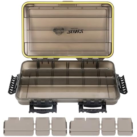 RUNCL Fishing Tackle Box, Waterproof Tray for Jigs Lures, Thicker Floating Tackle Utility Box with Adjustable Dividers, 3600/3700/Large 3700 Size Cover