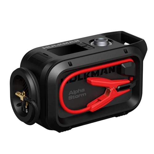 Image of HULKMAN Alpha Storm, 2500A 4-in-1 Smart Jump Starter with Air Compressor,12V Jump Box for Car Battery Portable (9.0L Gas /6.5L Diesel),120PSI Tire Inflator, IPS Display, for Pickup Trucks,SUVs & RVs