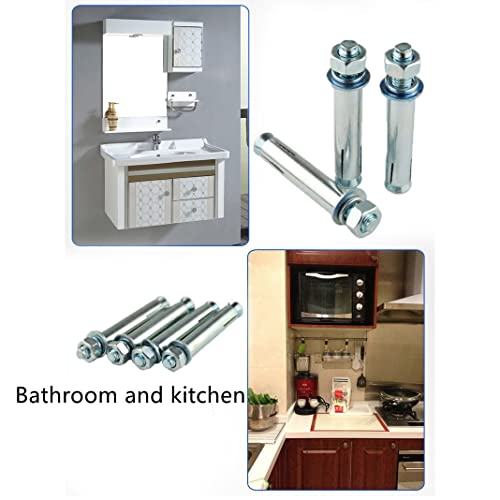 Image of M6 x 60mm External Hex Expansion Bolts Screws, Hex Head Sleeve Anchor, 304 Stainless Steel, 12Pcs