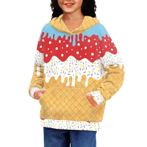Image of Coloranimal Unisex Girls and Boys Long Sleeve Hoodies Hoody Athletic Pullover Sweatshirts Tops Age 6-16year