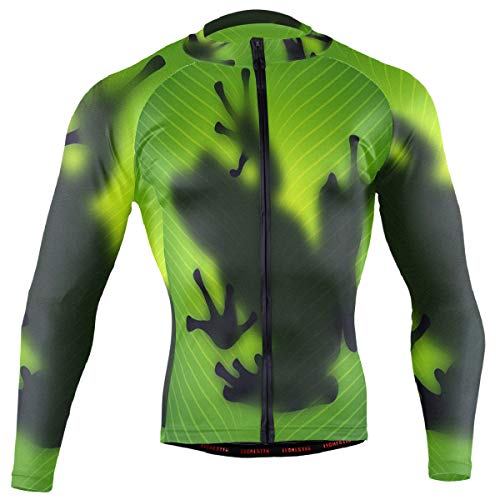 SLHFPX Frog Mens Cycling Jersey Top Long Sleeve Mountain Bike Skinsuits Outfit