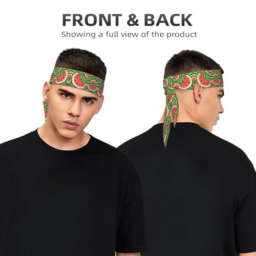 Boys Girls Summer Watermelon Art Sports Sweat Bands Boho Style Novelty Head Band Headdress for Sports Workout Shower3