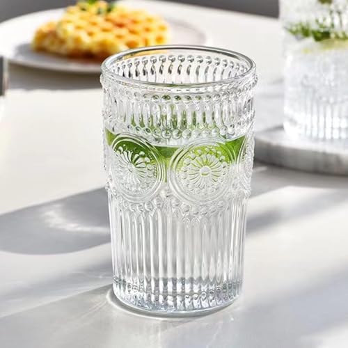 Image of bellemax Italian Premium Water and Juice Glasses Set of 6 and Jug Set Combo,(6 Pieces Glasses 300ML and 1 Water Juice Jug 3 Liter), Transparent, Glass and Jug Set